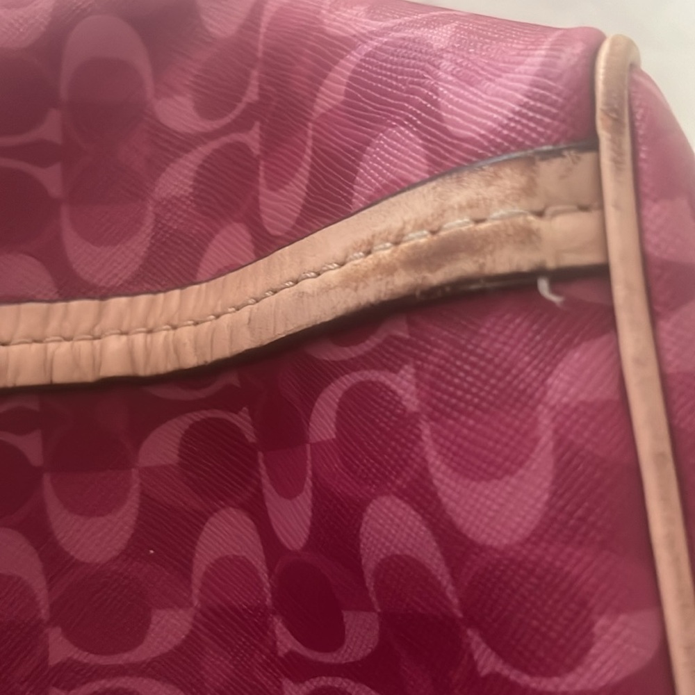 COACH PEYTON SIGNATURE TOTE SHOULDER BAG Large Pink Dream C print  BORDEAUX - Picture 11 of 11
